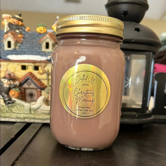 Hand Crafted Other - 16oz Christmas Morning- Gingerbread Coffee Cake Scented Mason Jar Soy Wax Candle